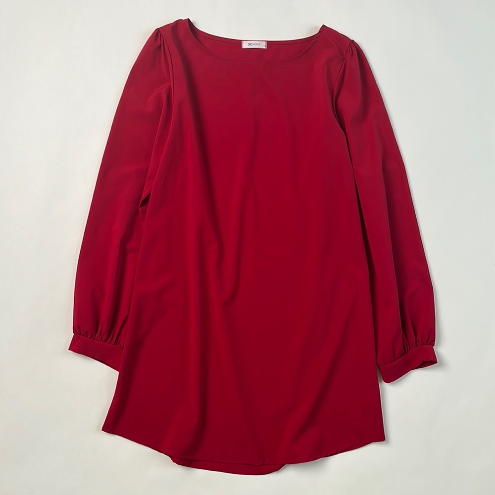 Everly red tunic sheath dress